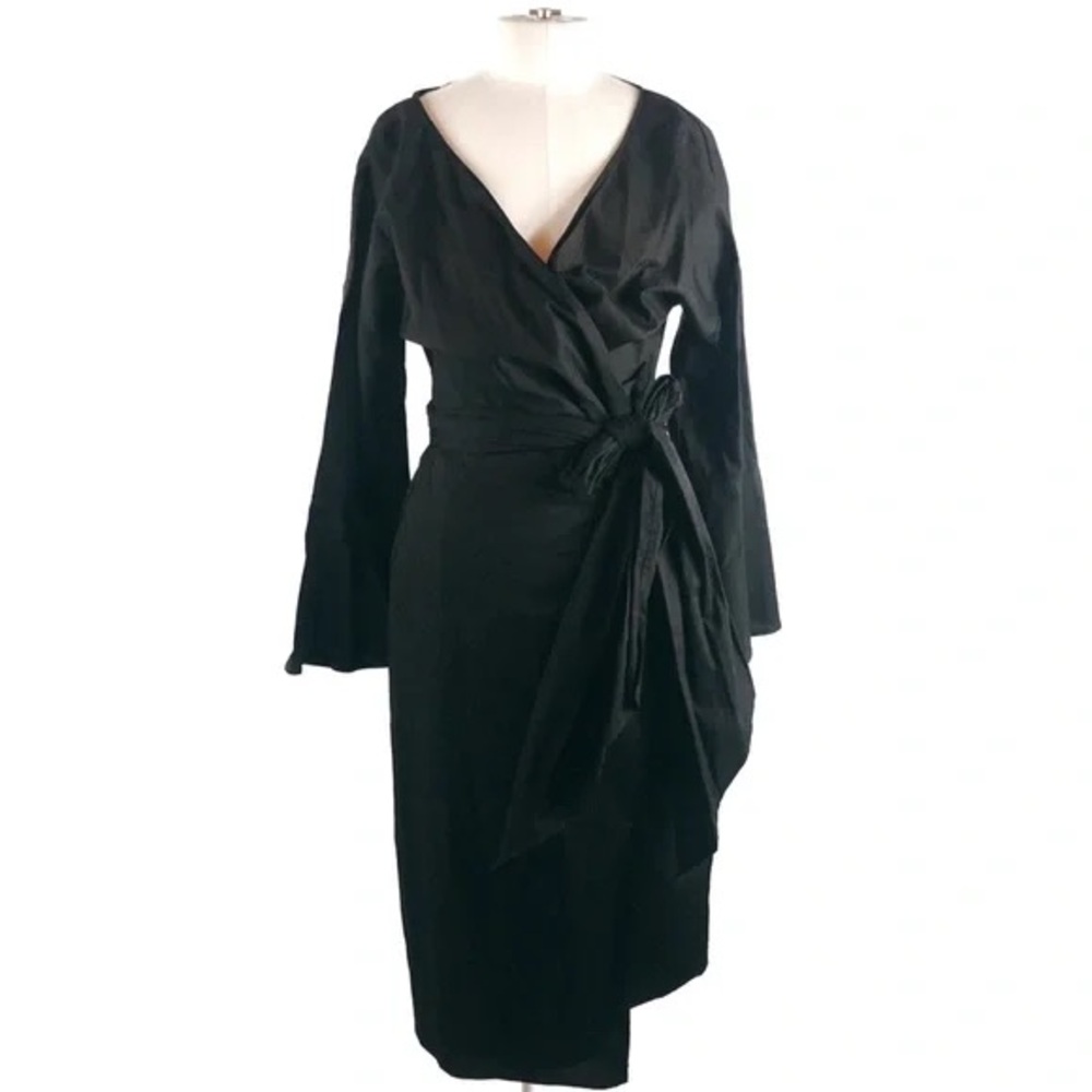 WAYF Black Wrap Dress